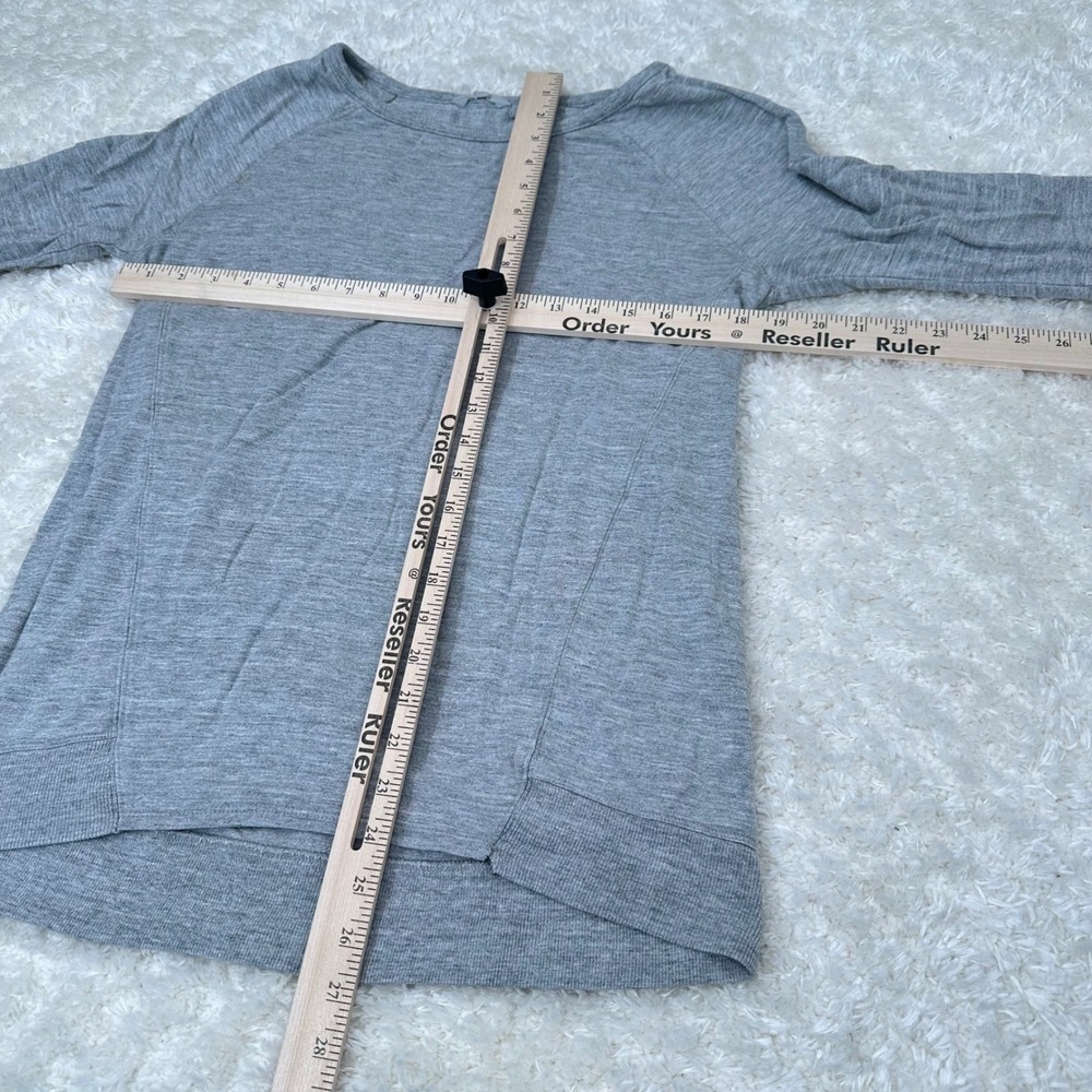 Athleta M Medium Gray Pullover Modal Stretch Ls C… - image 5